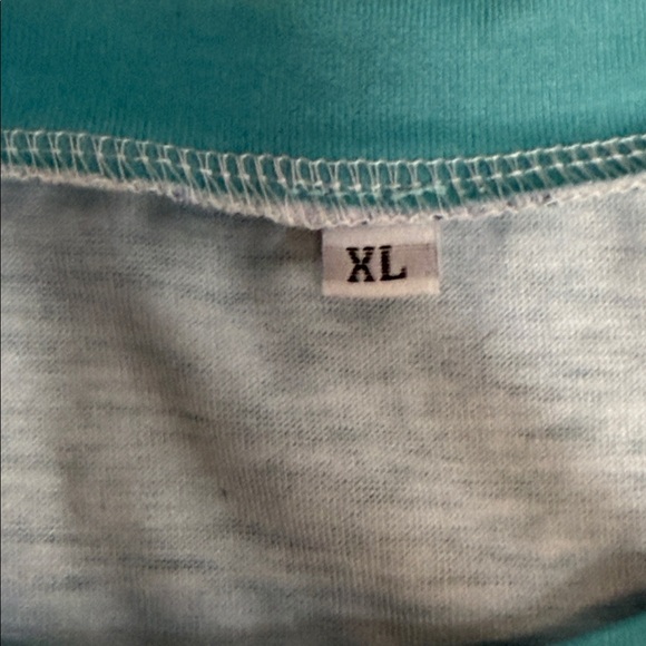 Blue Gradient Crew Neck Short Sleeve Tee. Vibrant Ombré Fun Mixed Prints - Picture 2 of 6